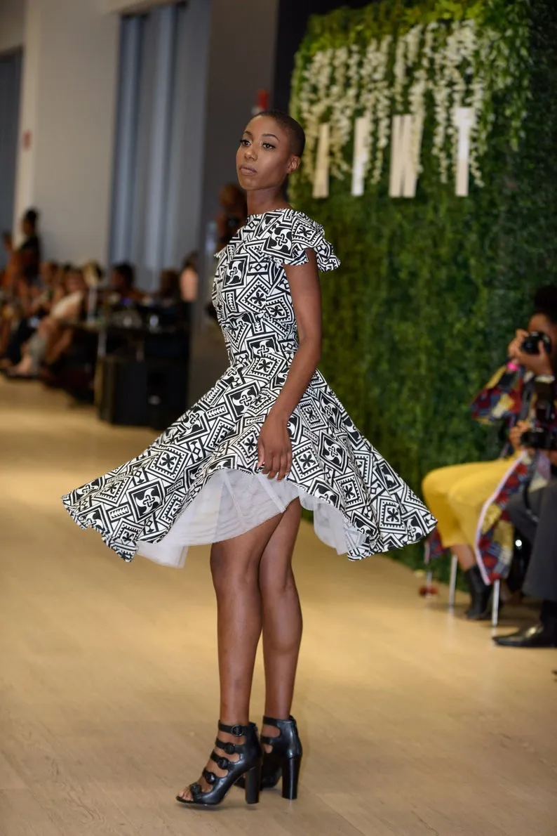 African Print Two-Piece Dress