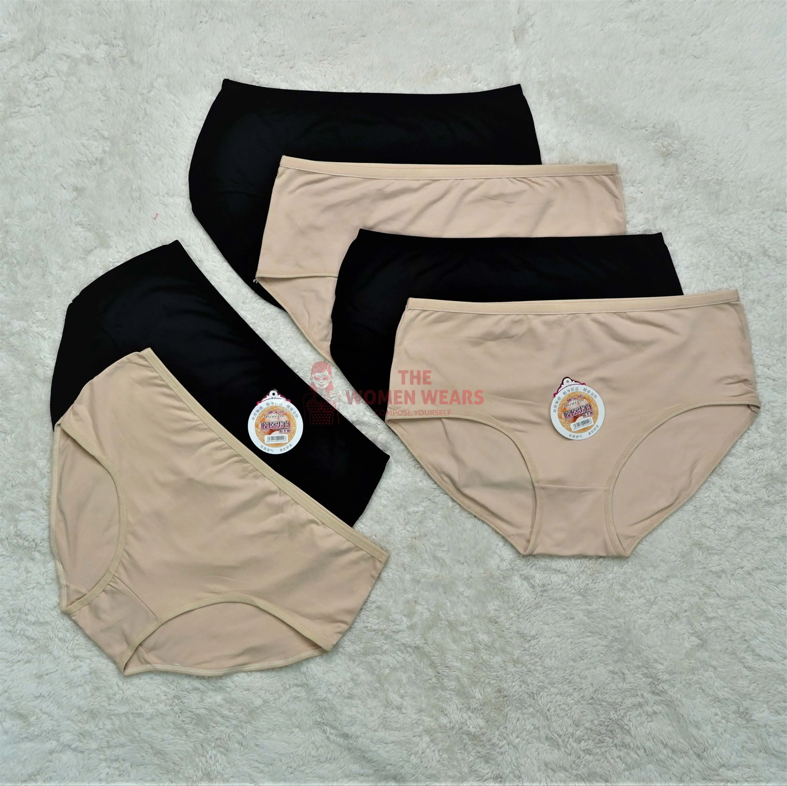 Breathable Cotton Plain Panties  (P-1363)