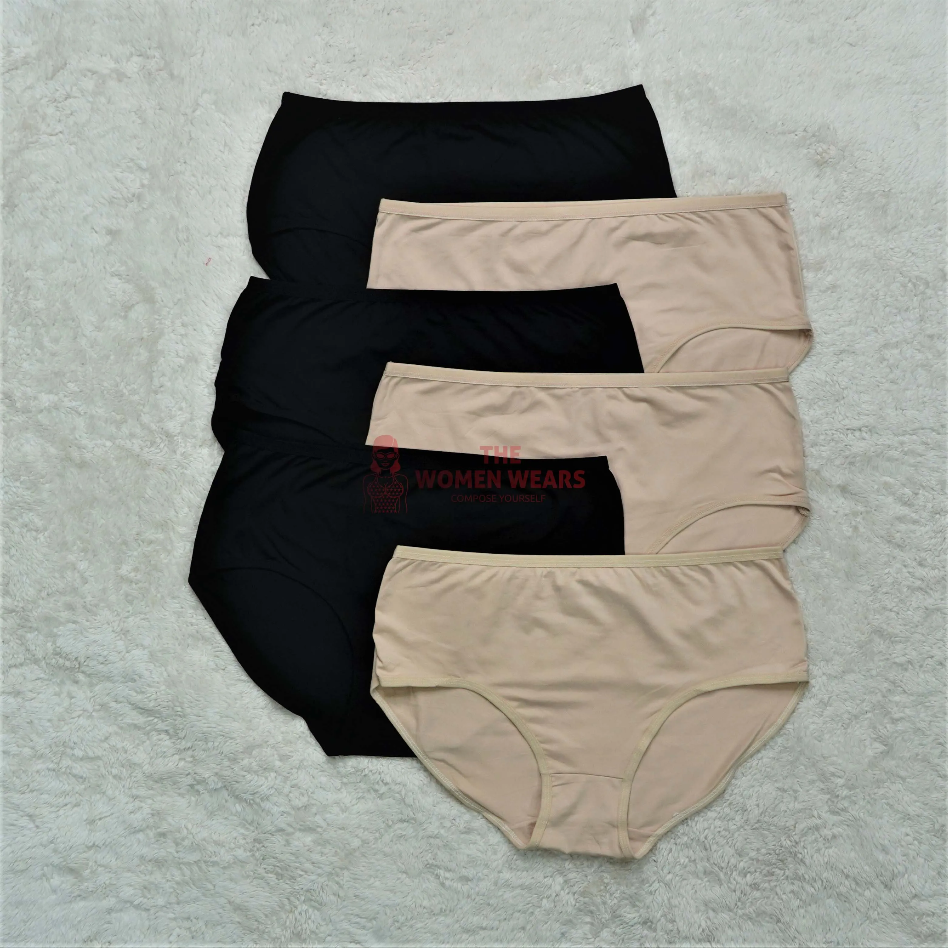 Breathable Cotton Plain Panties  (P-1363)