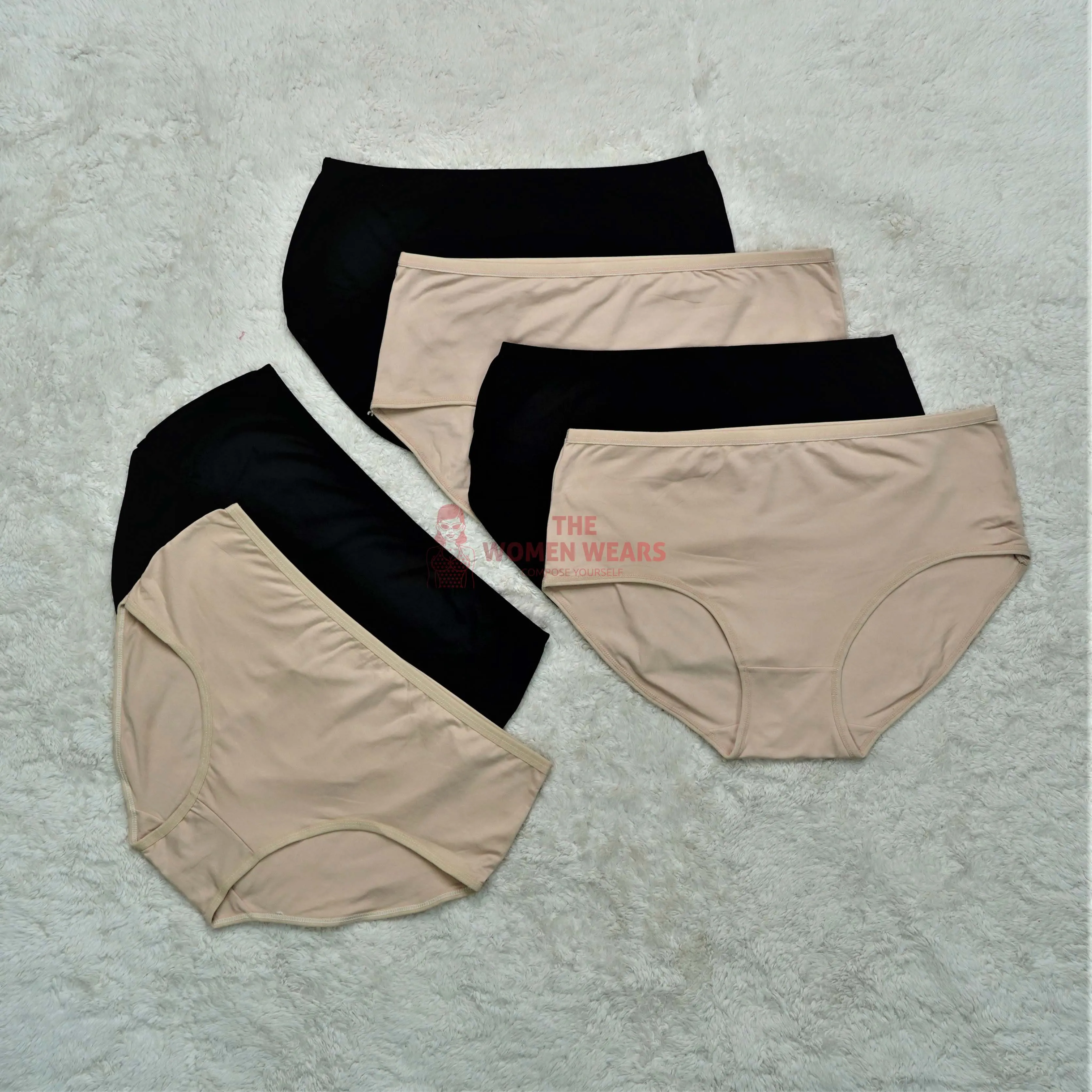 Breathable Cotton Plain Panties  (P-1363)