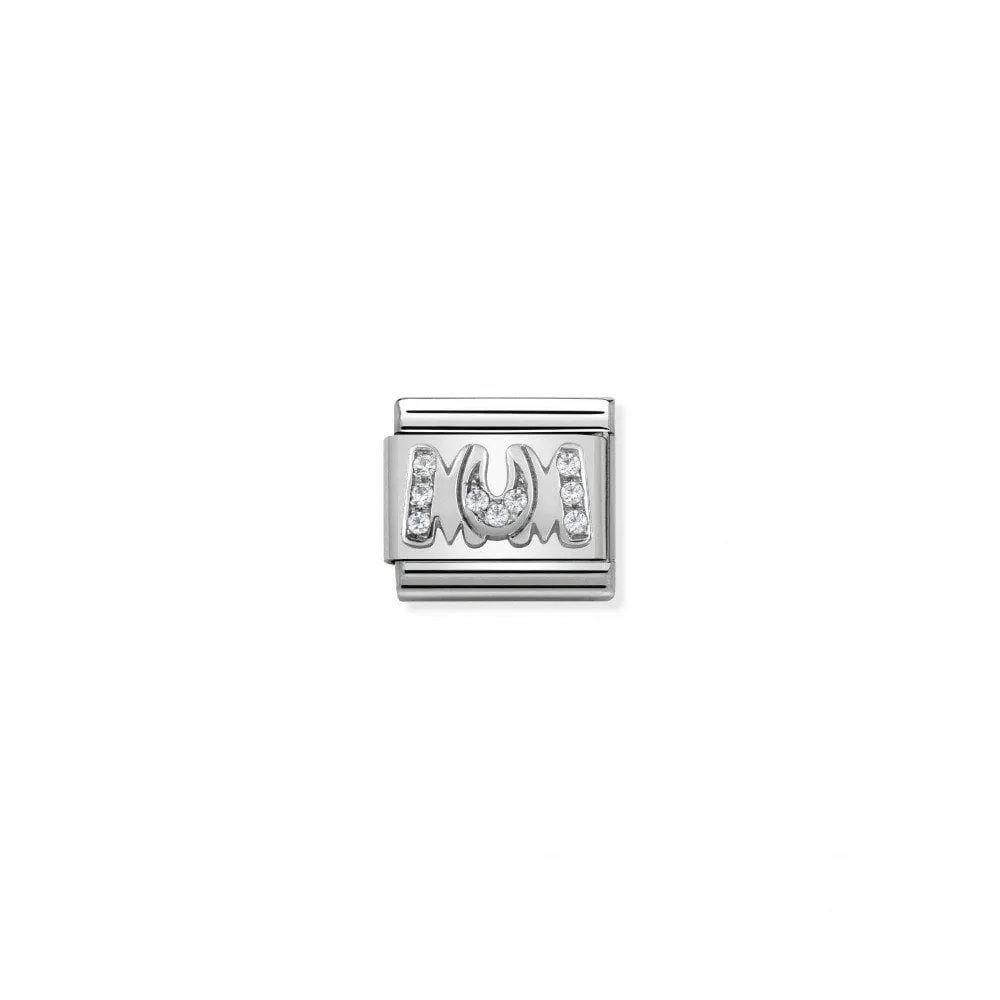 Classic Crystal Mum Link - Silver/Zirconia - 330316/08