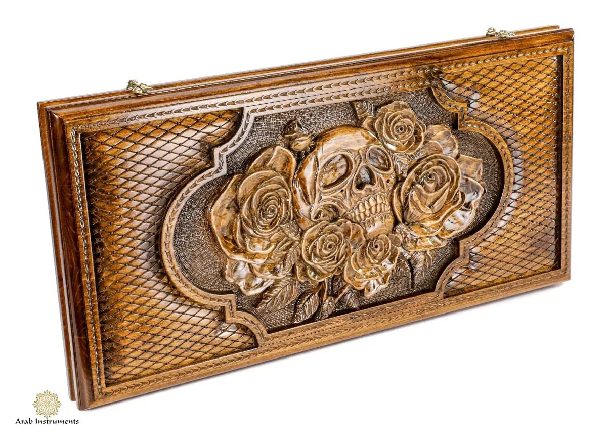 Copyrighted Premium Backgammon The Flower Skulls #AI11558