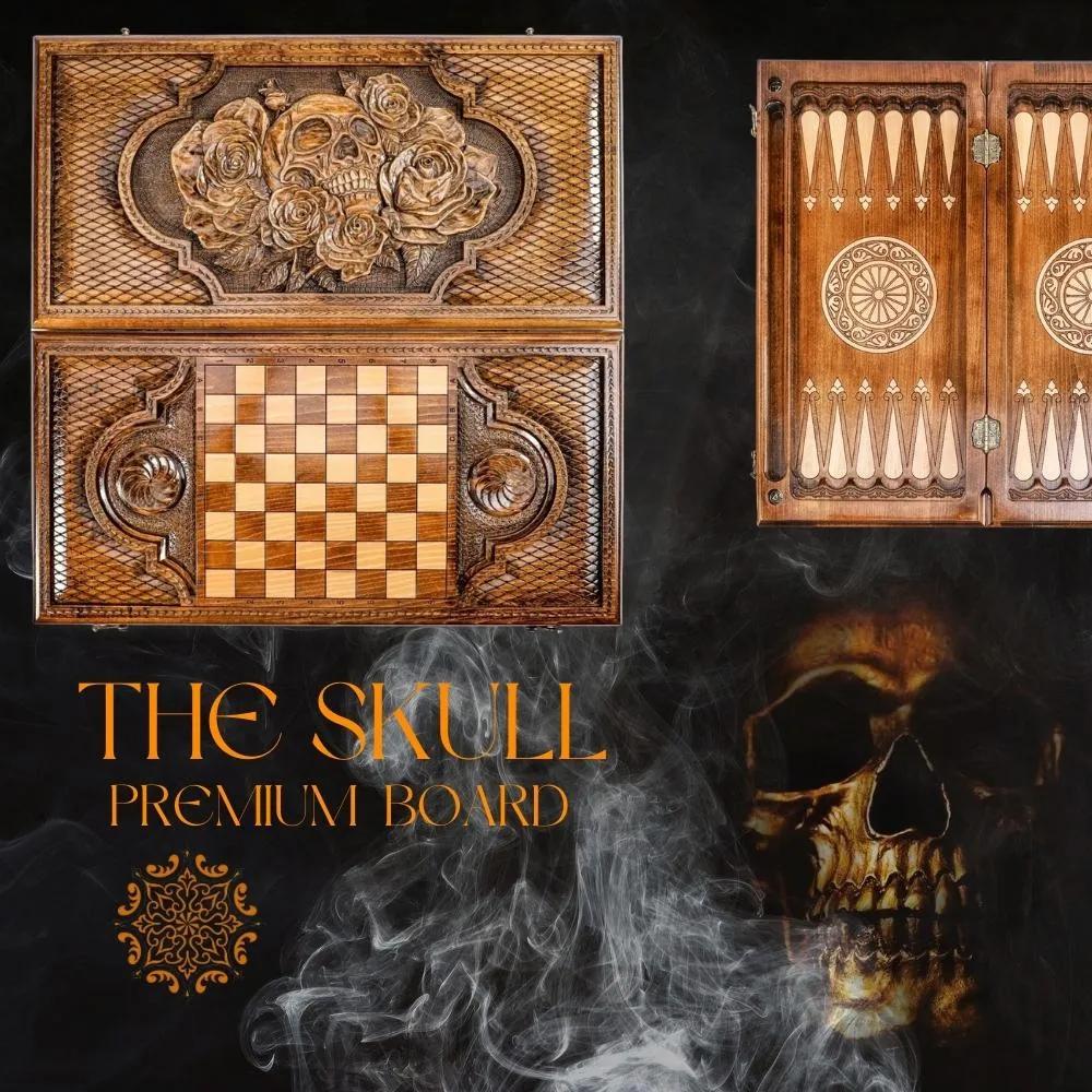 Copyrighted Premium Backgammon The Flower Skulls #AI11558