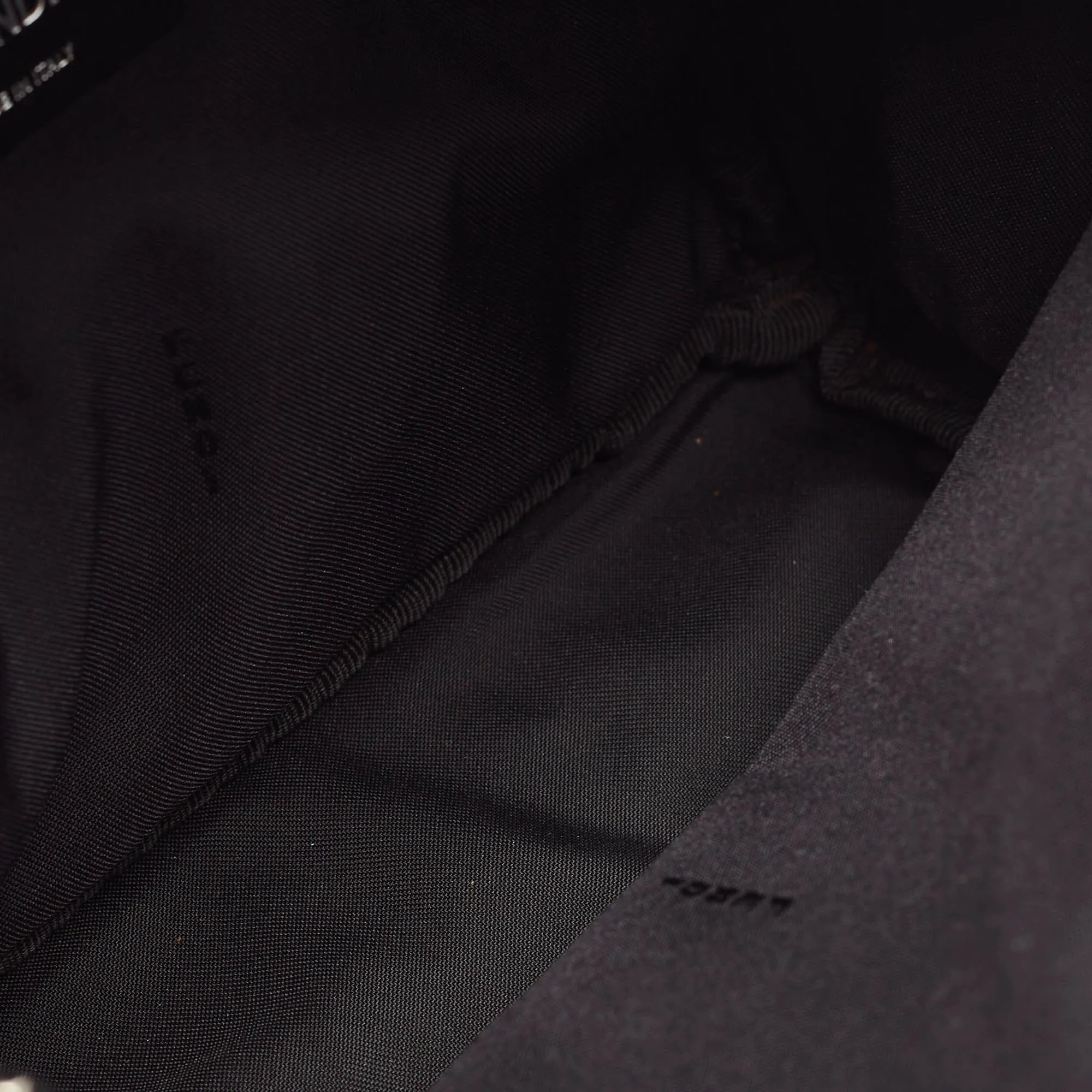 Fendi Black Nylon And Shearling Mini Dolce Lightbulb Backpack