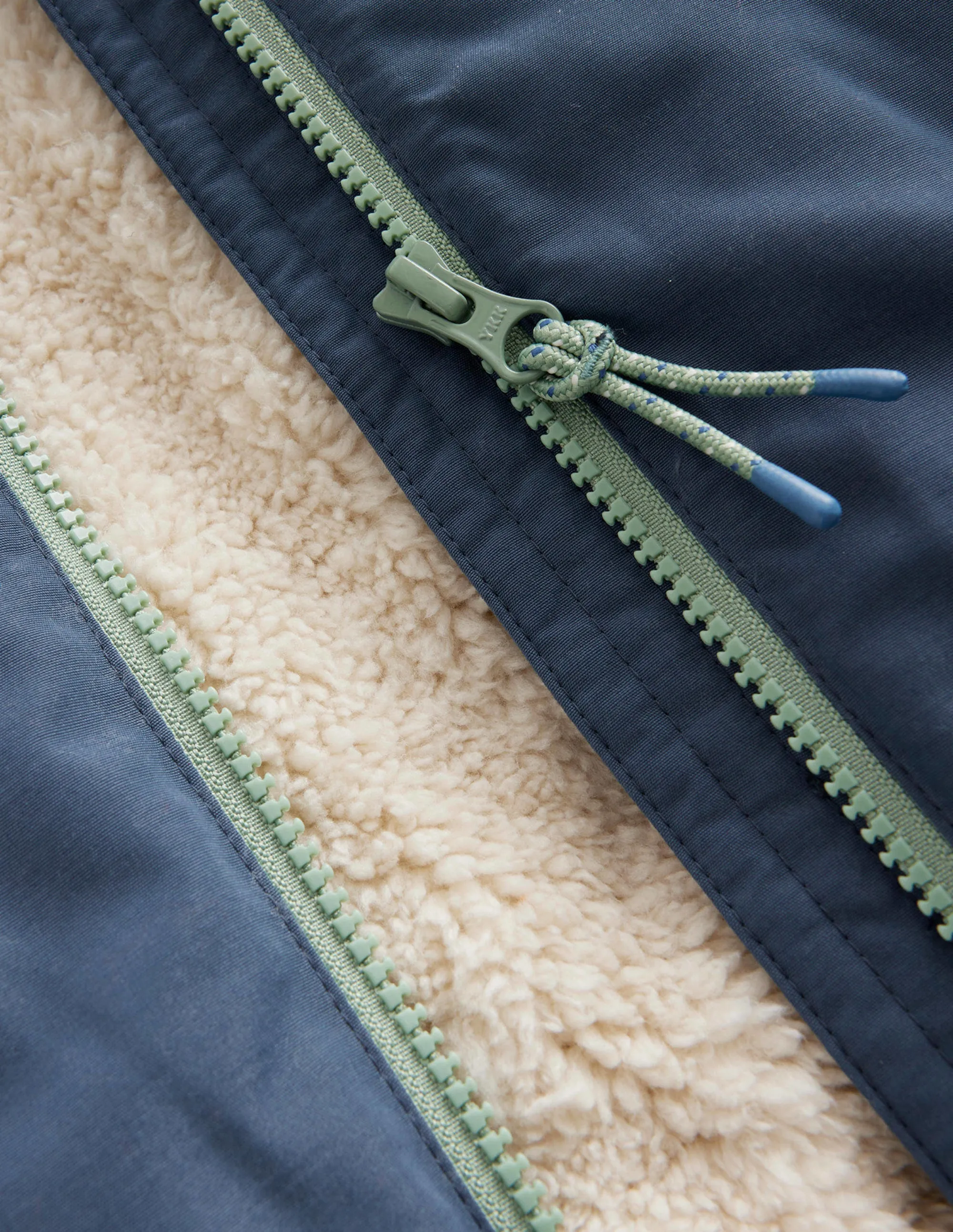 Hooded Lined Bomber Jacket-Robot Blue