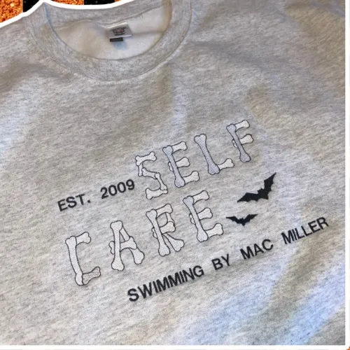 Mac Miller Spooky Self Care Embroidered Unisex Crewneck Sweatshirt