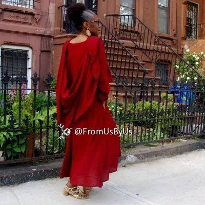 Moroccan Magic Dress with Sleeves one size fits most Maroon