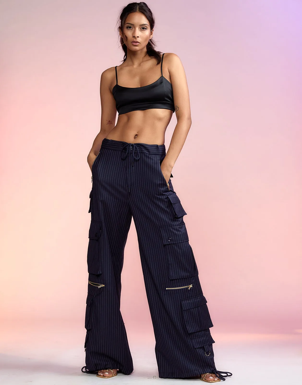 Pinstripe Cargo Pants