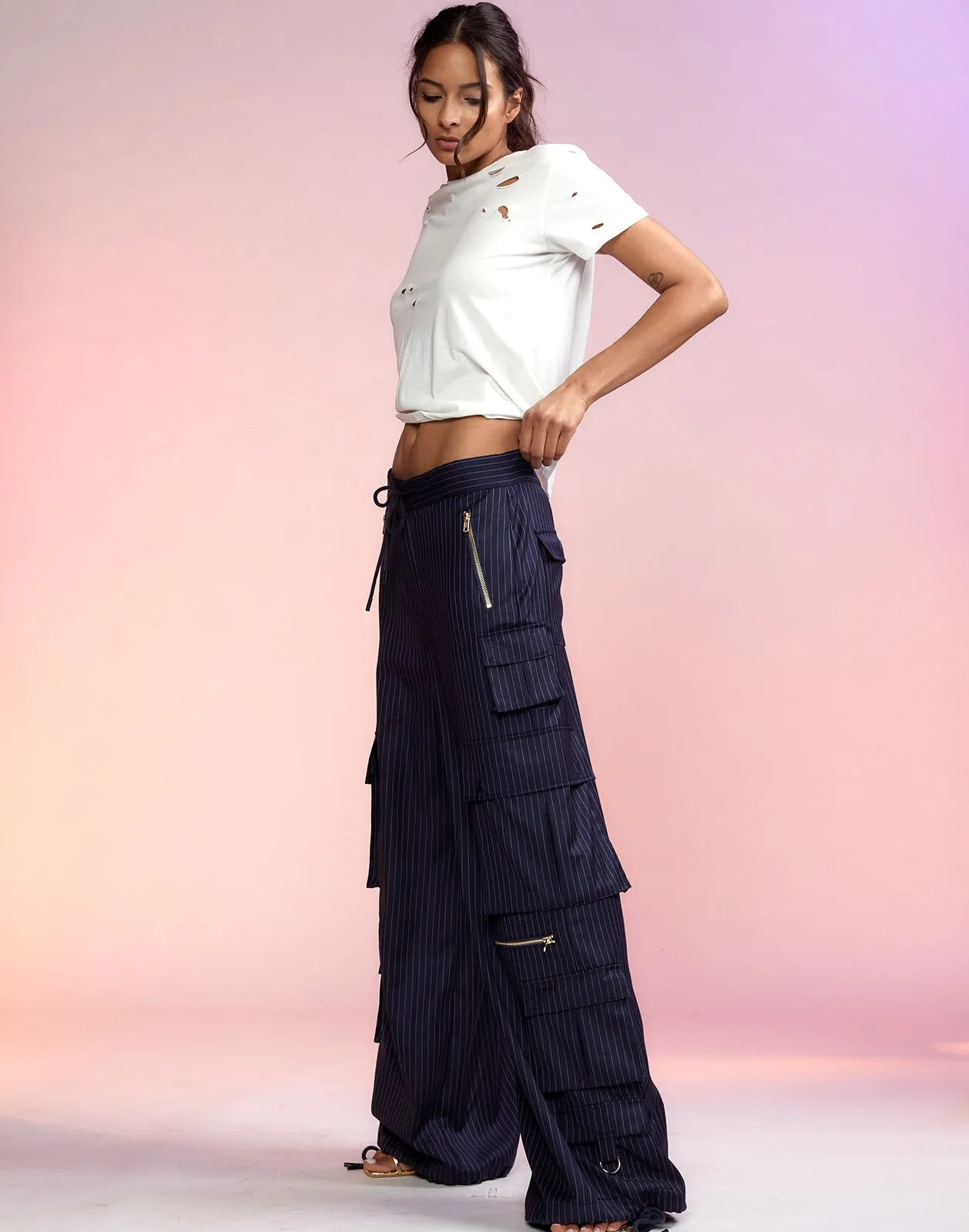 Pinstripe Cargo Pants