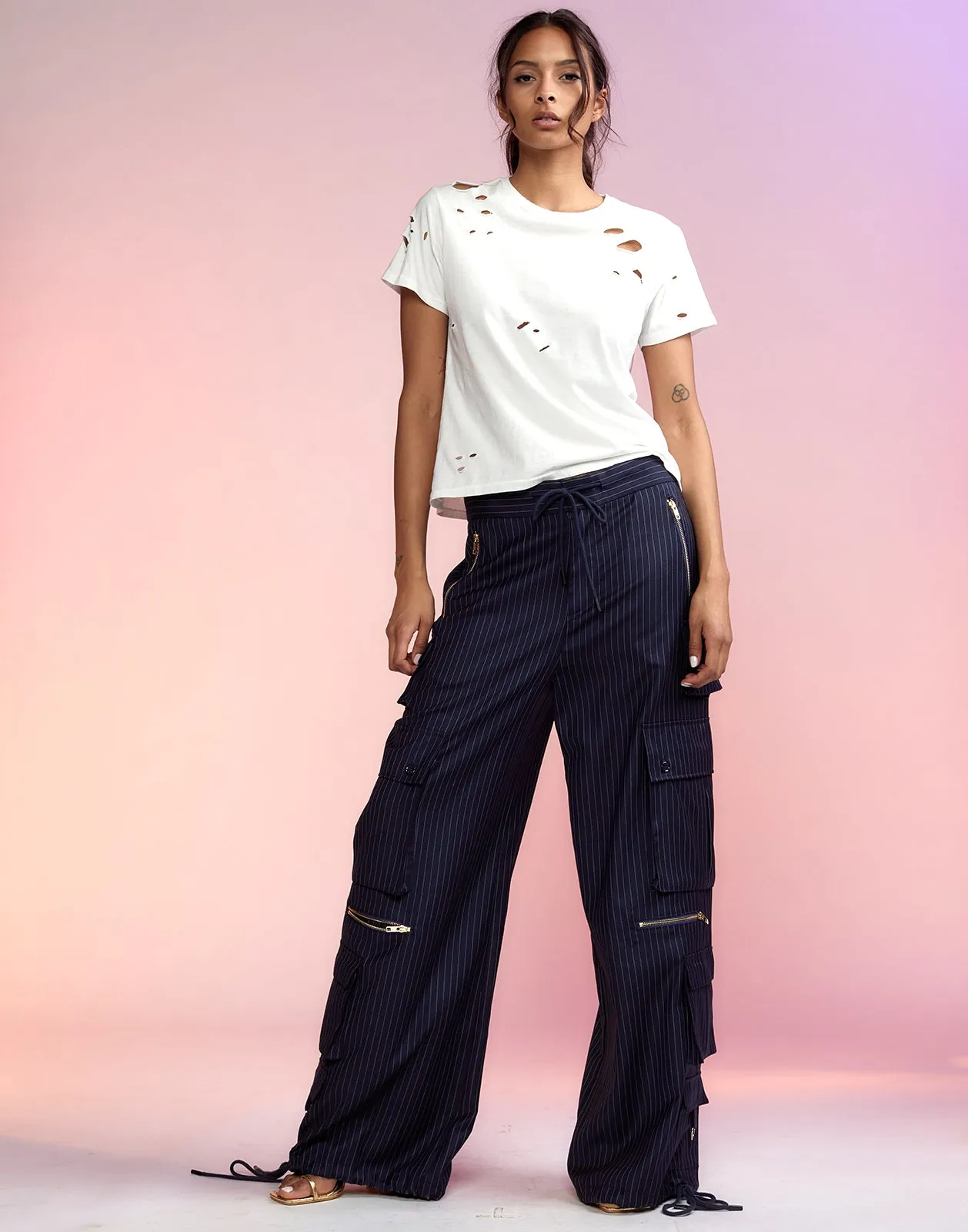 Pinstripe Cargo Pants