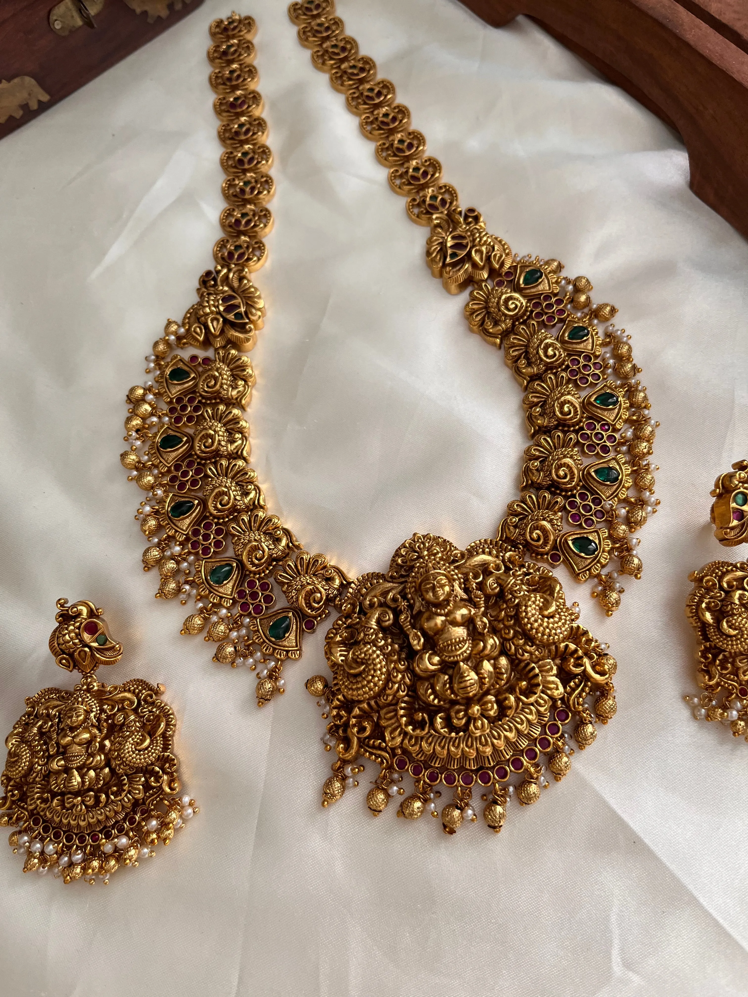 Premium Kemp Lakshmi Peacock Haaram LH493