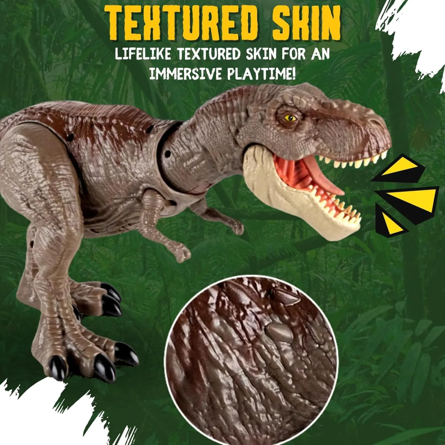 Rampaging Tyrannosaurus Rex Dinosaur Attack Action Figure - 21” with Lights, Chomp & Roar Play Toy for Kids