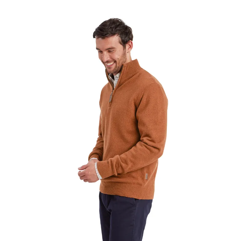 Schoffel Lewis Lambswool 1/4 Zip Mens Jumper - Brick