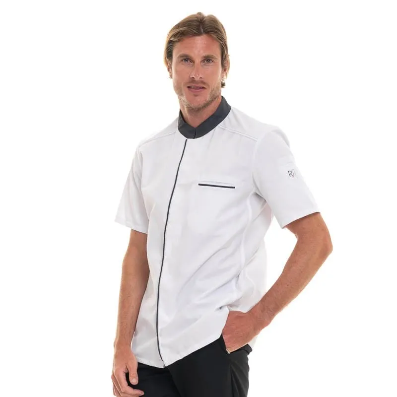 Short Sleeve Kitchen Coat Gray Abax - ROBUR