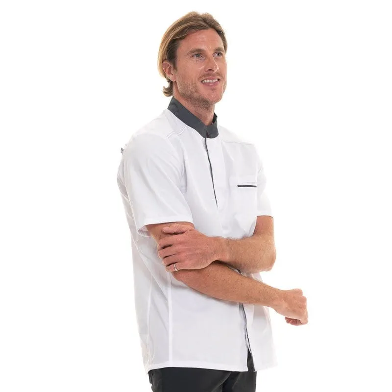 Short Sleeve Kitchen Coat Gray Abax - ROBUR