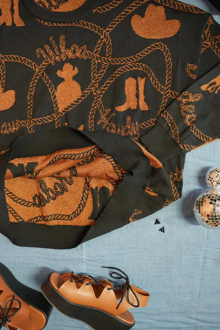 S/M - Copper Cowboy Reversible Sweater