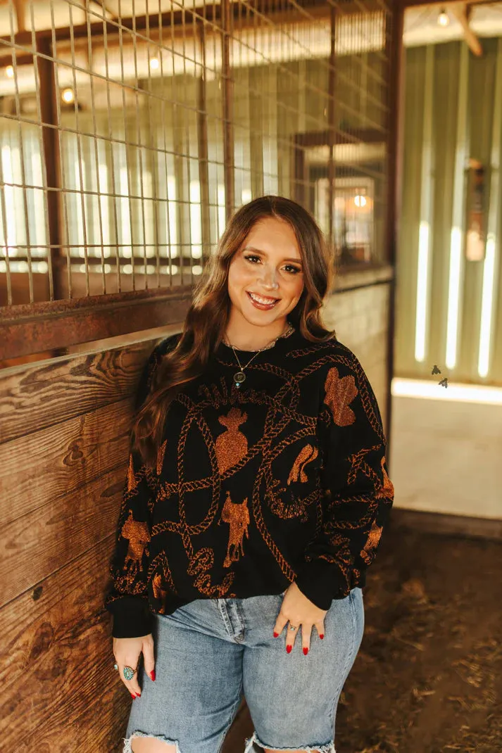 S/M - Copper Cowboy Reversible Sweater