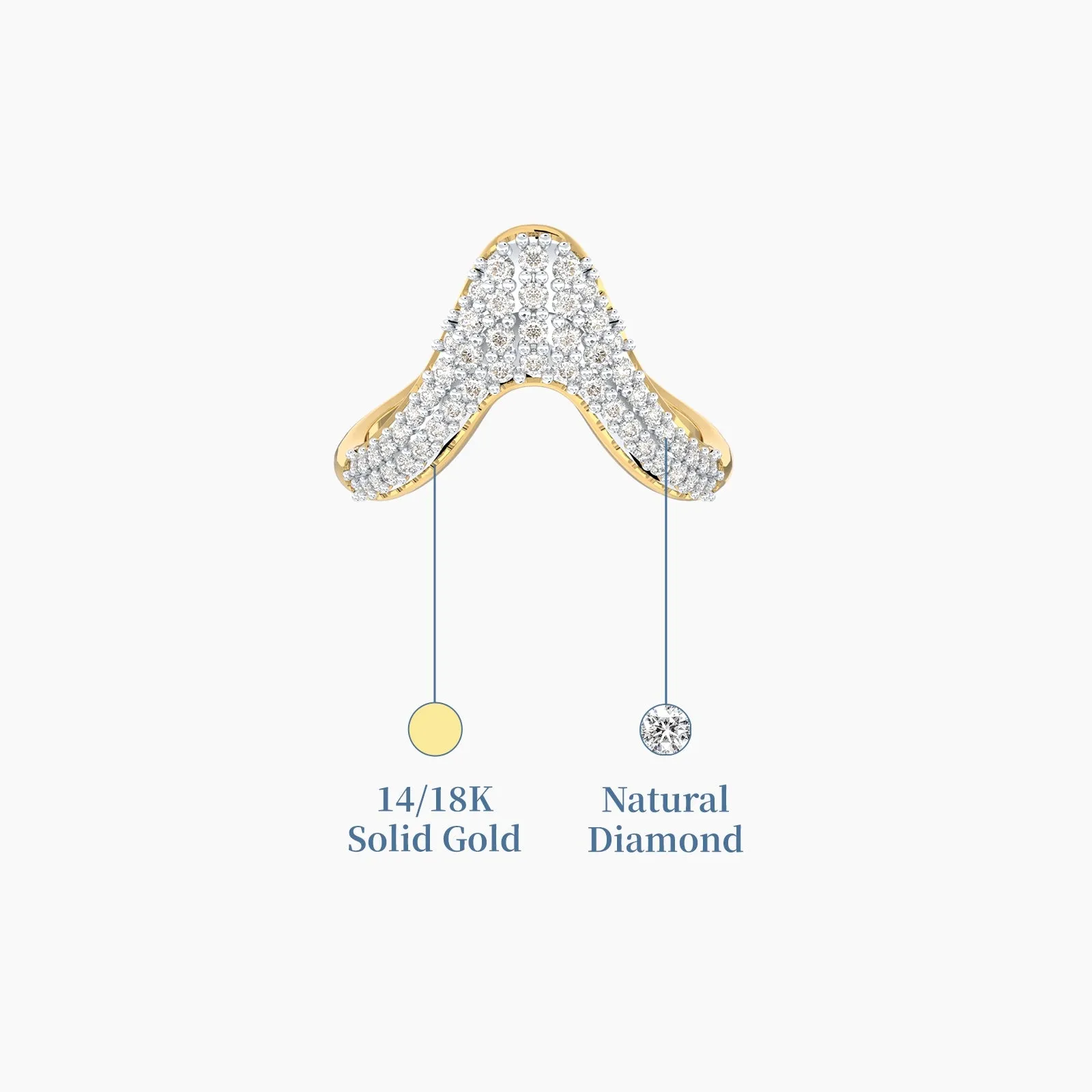 Sparkling Diamond Vanki Ring