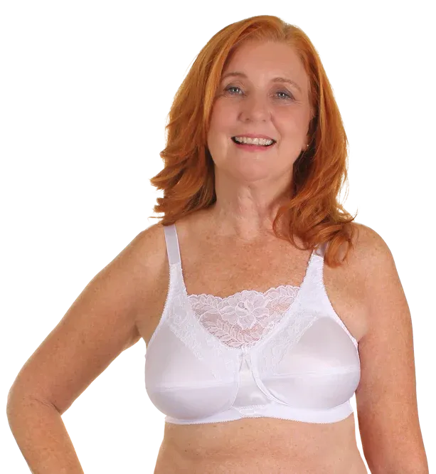TruLife #4019 Jessica Cami-style Lace-accent Mastectomy I White