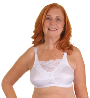 TruLife #4019 Jessica Cami-style Lace-accent Mastectomy I White