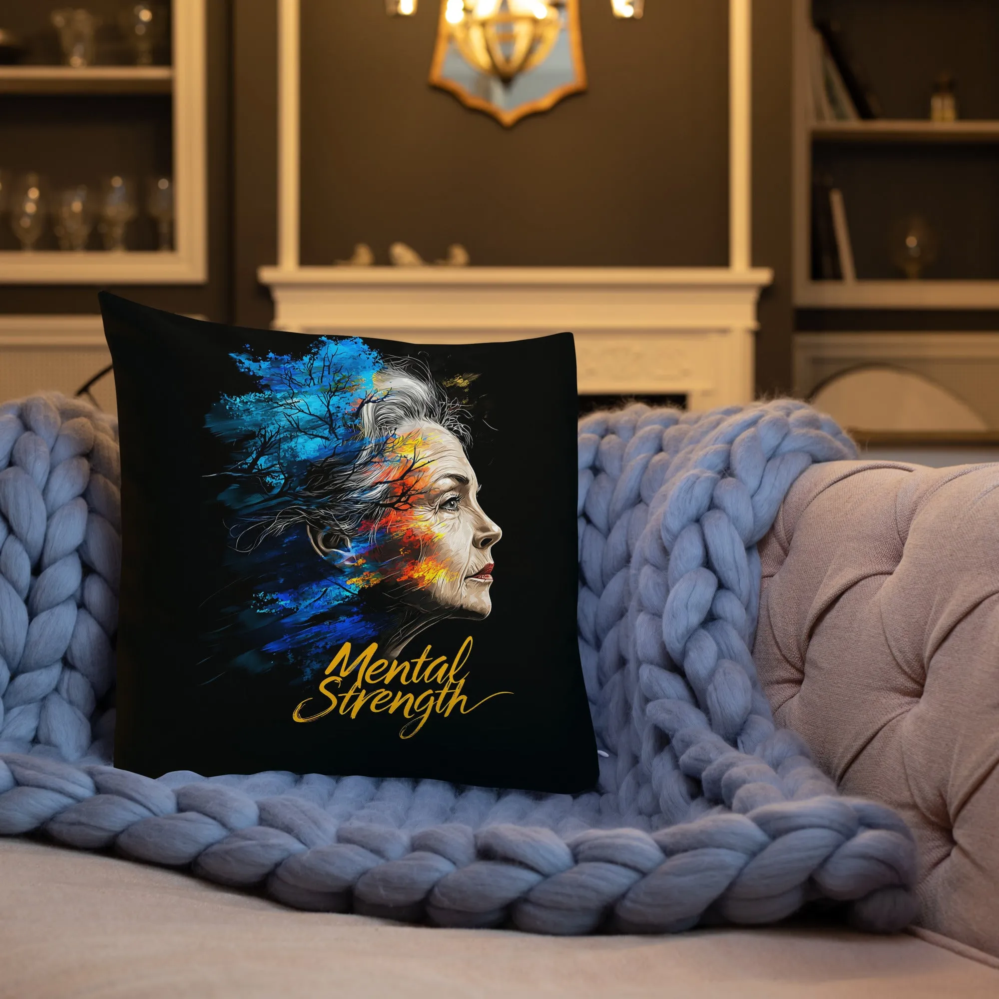 Unshakable Grace: The Art of Mental Strength Premium Pillow